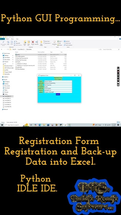 Python GUI Programs with IDLE IDE.Registration Form Entries, Retrieval ...