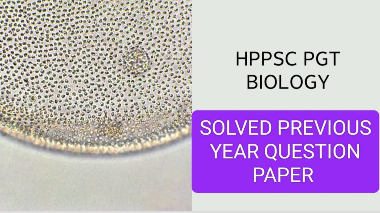 HP PGT BIOLOGY lI HPPSC Solved previous year question paper