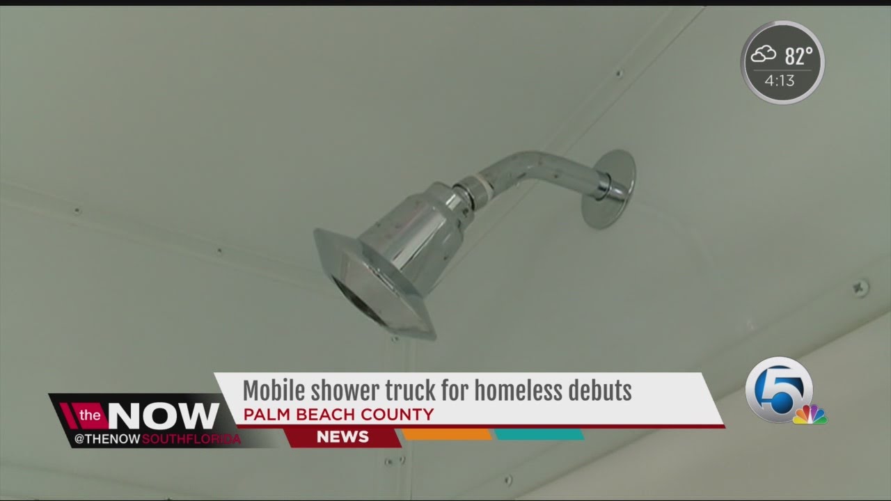 Mobile shower truck for homeless debuts in Palm Beach County YouTube