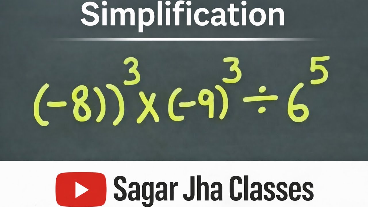 (-8)^3 x (-9)^3 ÷ 6^5 = ? | Laws of Exponents | Simplification 