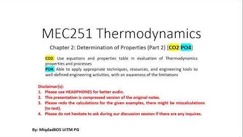 MEC251 Chapter 2: 2.4 Polytropic & Adiabatic