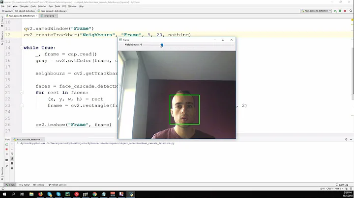 Face detection using Haar Cascades – OpenCV 3.4 with python 3 Tutorial 37