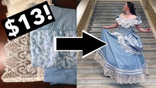 $13?! Making an 1860's Cinderella from Thrifted Quilt and Lace Curtain | Historical Disney
