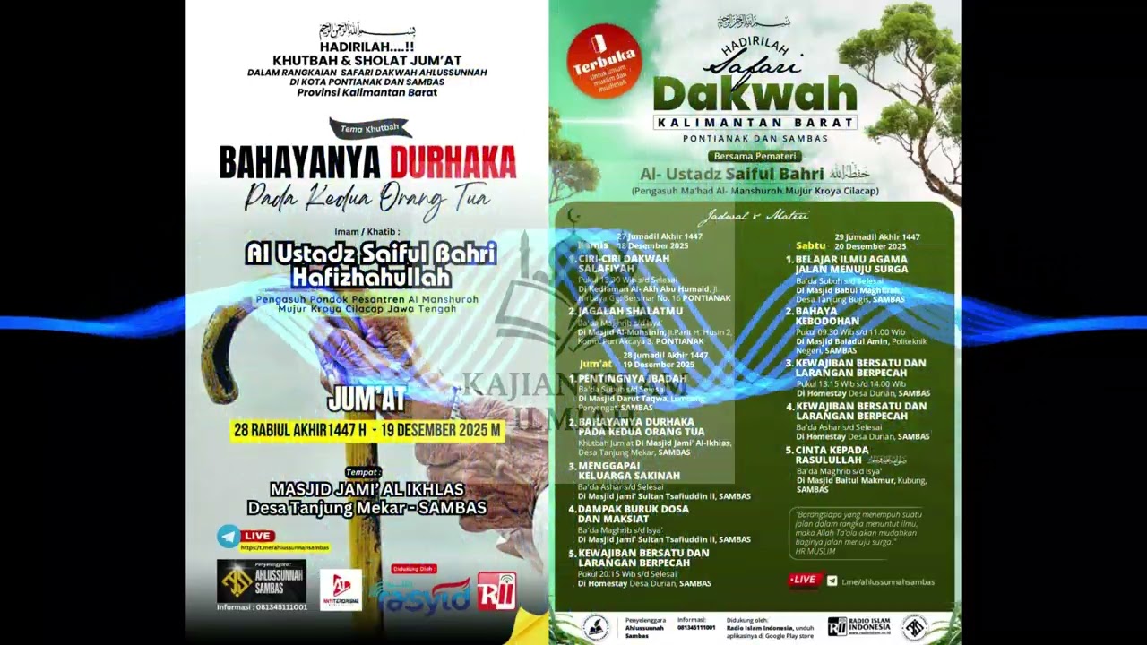 KAJIAN ISLAM ILMIAH | BAHAYA DURHAKA PADA KEDUA ORANG TUA | USTADZ SAIFUL BAHRI