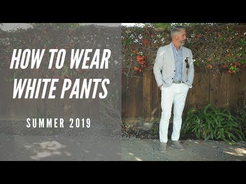 black dress shirt with white pants