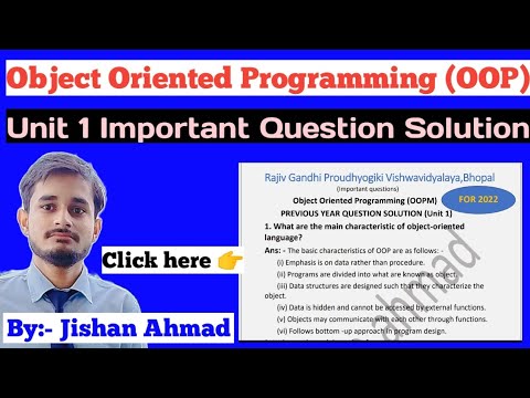 Object Oriented Programming || Important Question || Unit 1 | RGPV BTech 3rd semester Exam 2022?