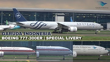 Garuda Indonesia Boeing 777-300ER Special Livery Landing & Take Off CGK Airport