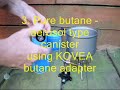 KOVEA Spider running on 3 different gas canister types