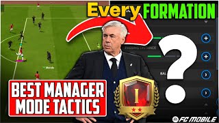 Best MANAGER MODE Tactics to Reach FC CHAMPION 🏆 For Every FORMATION in FC Mobile!!