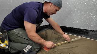 How to Tile over Hot Mop Shower Pan --- Step 1: Easy Dry Pack Mortar Bed with Mortar Lock Ledger