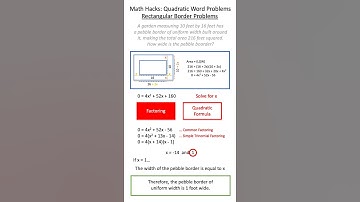 Math Hacks: Quadratic Word Problems - Rectangular Border Problems