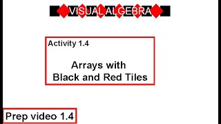 Prep 1.4 | Visual Algebra—Arrays with Black and Red Tiles