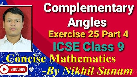 Class 9 ICSE Complementary Angles  Part 4