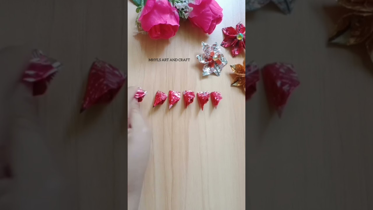 how to make flower made of candy wrappers | candy wrapper