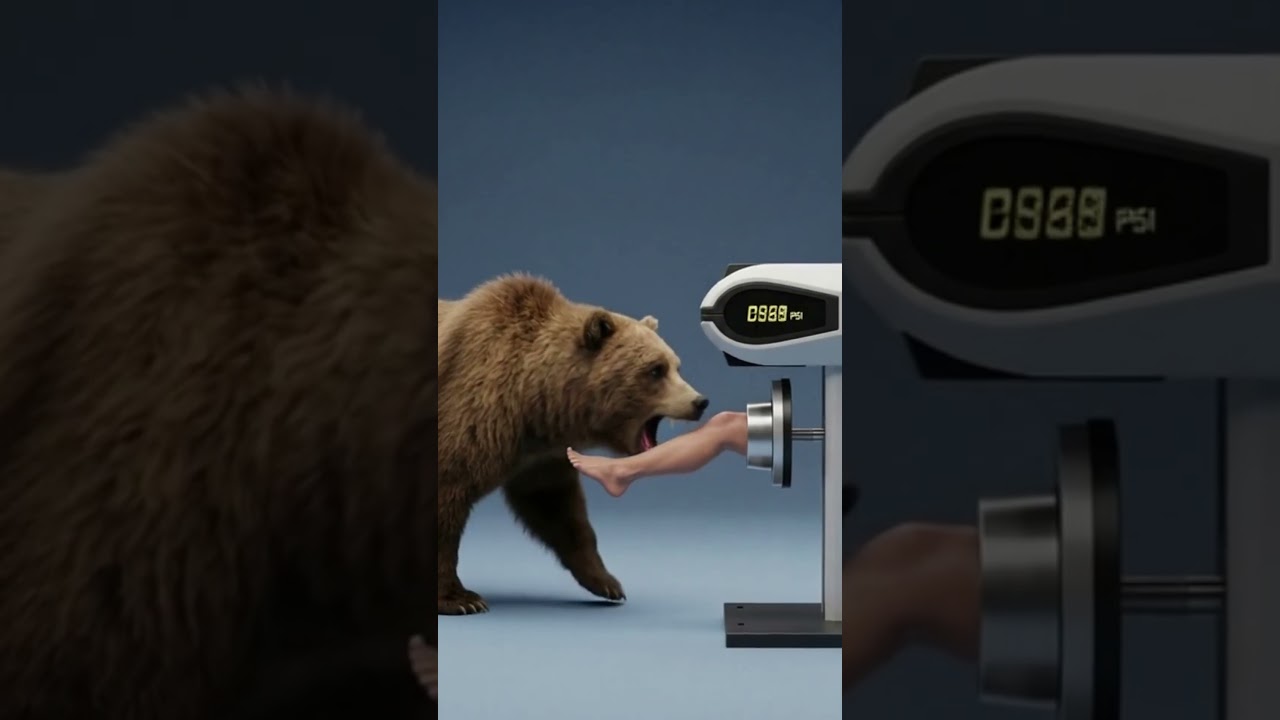 Костная пыль: Реальность силы гризли | Сила укуса медведя 🐻💨