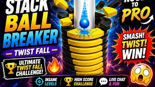STACK BALL BREAKER LIVE 🔥 Ultimate Twist Fall Challenge! | Noob to Pro Gameplay screenshot 4