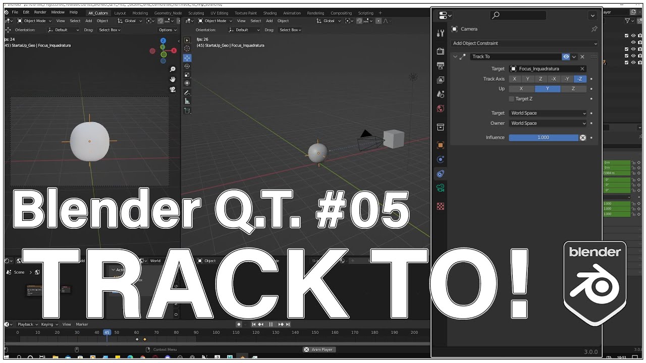 Blender Q.T. #005 - Gestire e animare più facilmente una Camera - YouTube
