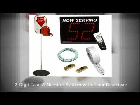 2-Digit Take A Number System with Floor Dispenser