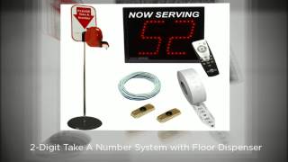 Celebrity 2-Digit Take A Number System with Floor Dispenser Wealth