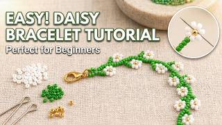 Easy Beaded Daisy Bracelet Tutorial | DIY Floral Seed Bead Tutorials for Beginners! #bijoux #jewelry