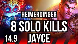 HEIMERDINGER vs JAYCE (TOP) | 8 solo kills | KR Master | 14.9