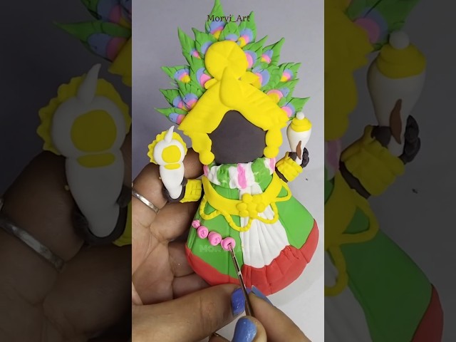 DIY clay Jagannath Ji idol 🙏 #shorts class=