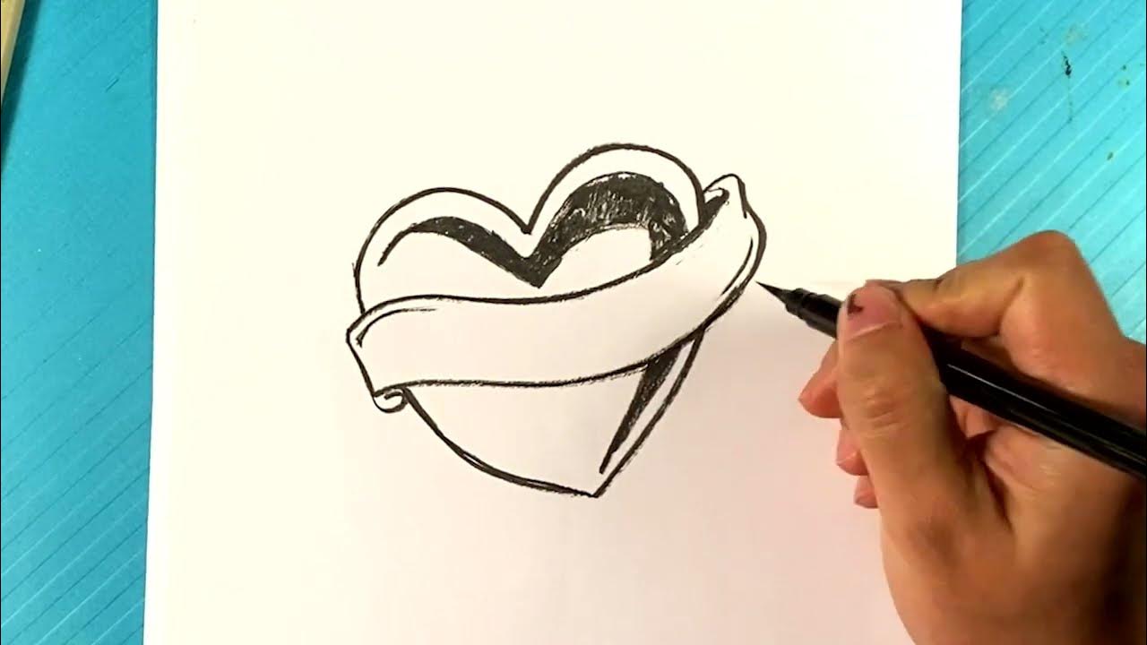 EASY How to Draw HEART TATTOO - YouTube