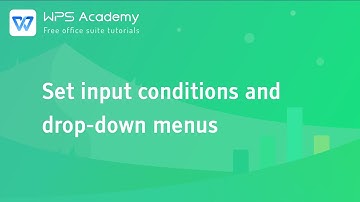 [WPS Academy] 1.7.0 Excel:Set input conditions and drop-down menus