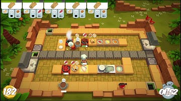 Overcooked - 2 players -  Lost Morsel Lvl1-1 Score: 412