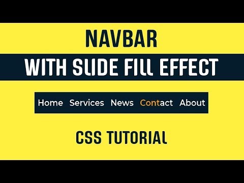 Navbar With Slide Fill Link Hover Effect CSS | Navbar Link Hover Effect CSS | CSS Tutorial  2019