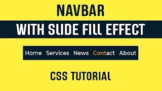 Navbar With Slide Fill Link Hover Effect CSS | Navbar Link Hover Effect CSS | CSS Tutorial  2019