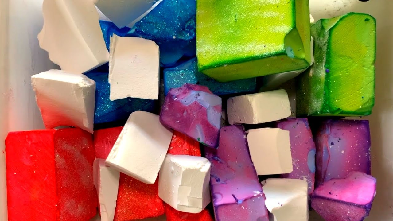 ASMR SOFT COLORFUL DYED GYM CHALK VIDEO - YouTube