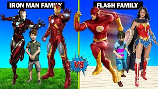 FLASH Family vs IRON MAN Family in GTA 5!