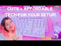 ♡  aesthetic &amp; affordable pc desk setup ESSENTIALS  | bzfuture review 🎀 pink aesthetic setup 🎀 | ♡