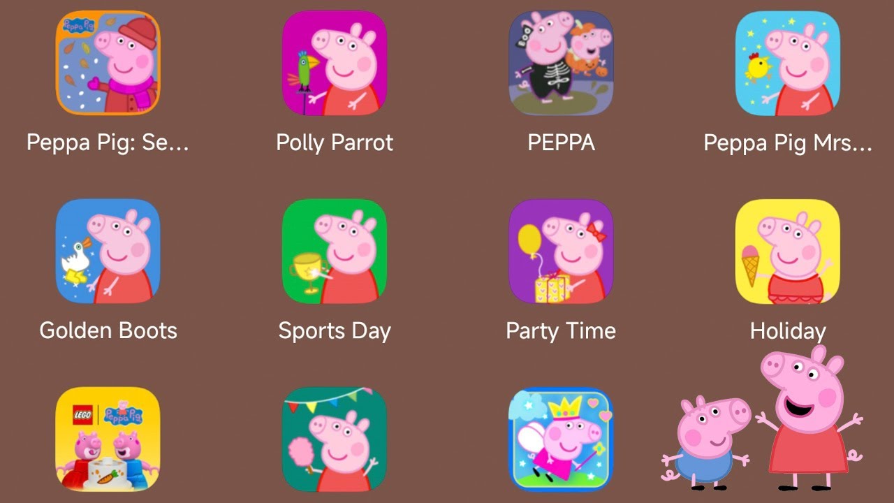 Геймплей Peppa Pig для Android-планшета: Сезон: Осень и зима, Попугай Полли, Счастливая миссис Ку...