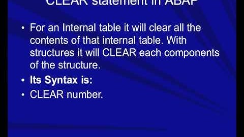 CLEAR statement in ABAP