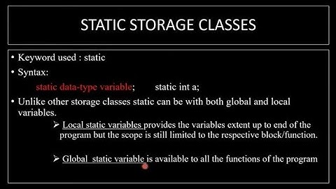 Storage Classes (Part 2)
