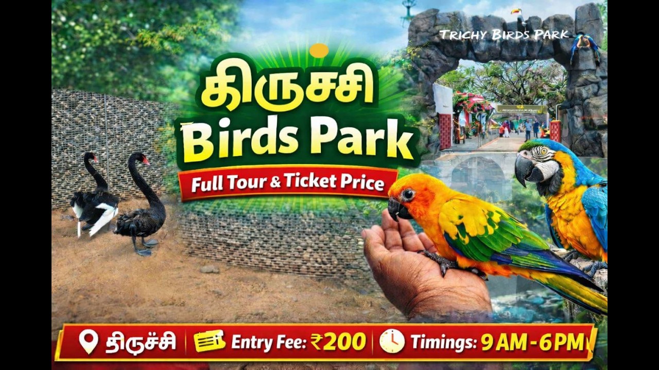 TRICHY BIRDS PARK  4K VIDEO, திருச்சி பறவைகள் பூங்கா