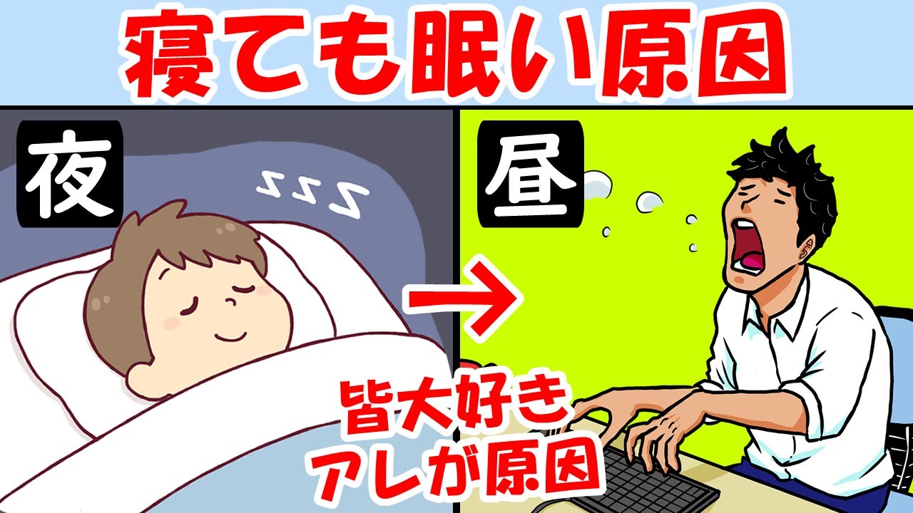 夜しっかり寝ても日中眠い原因と対策 朝からしんどい疲れが取れない人は見て 倦怠感 ぼーっとする やる気が出ない無気力解消 Youtube
