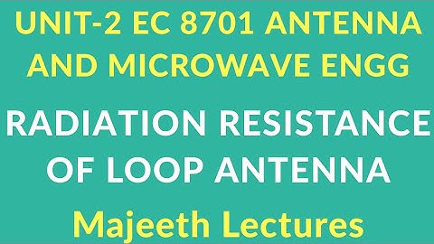 EC8701 Antenna and Mircrowave Engineering Radiation Resistance of loop antenna