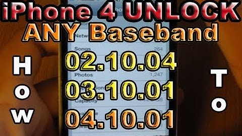 iPhone 4 Unlock ANY Baseband ( 02.10.04 / 03.10.01 / 04.10.01 iOS 4.0-4.3.3)