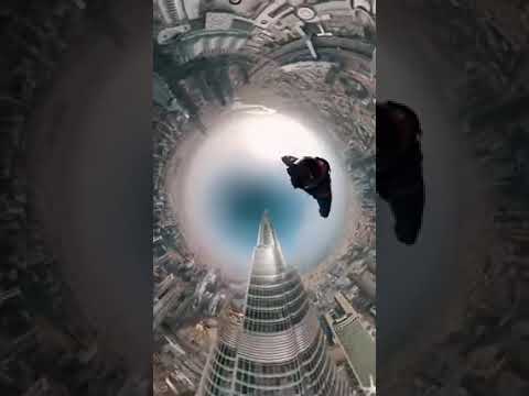 شاب مجنون يقفز من فوق برج خليفة و النهاية غير متوقعة