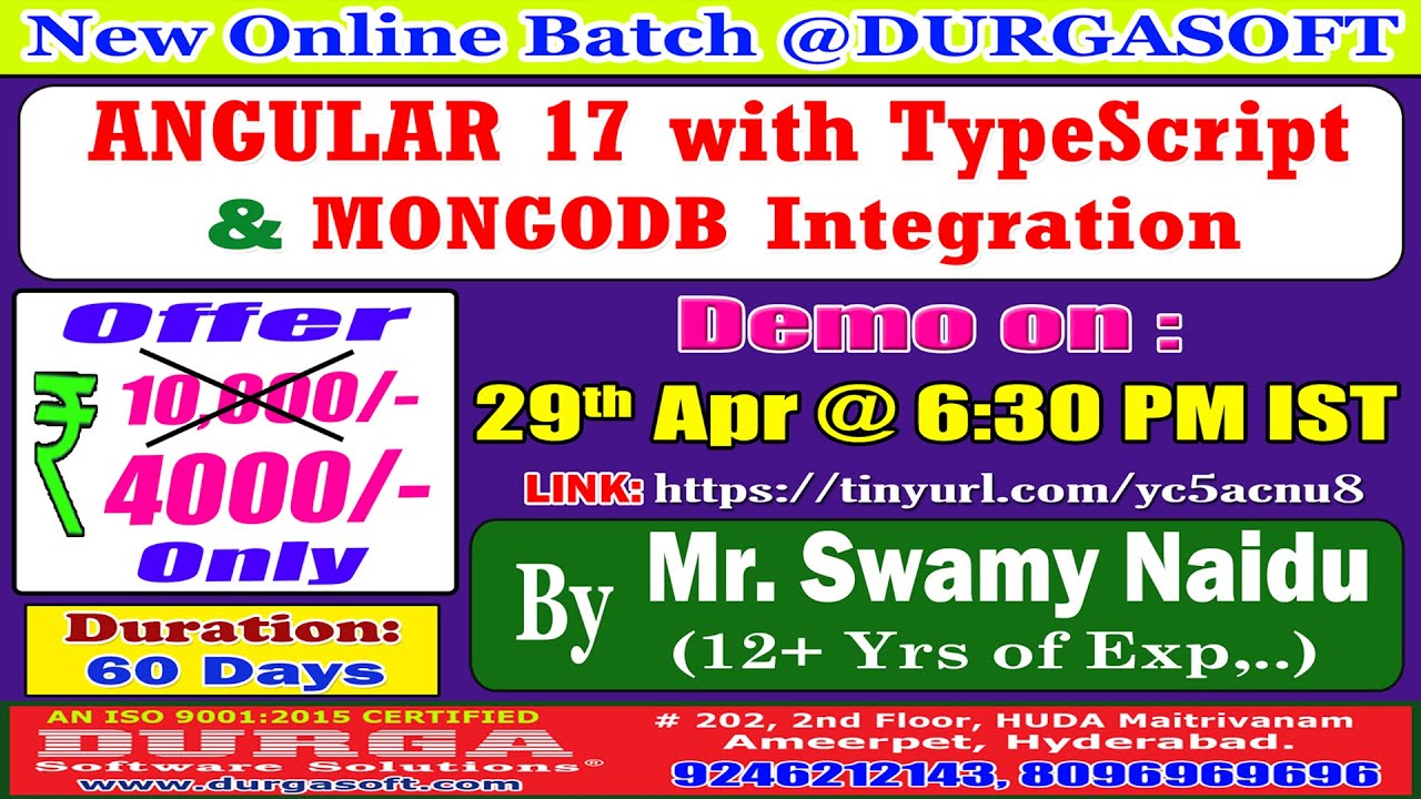 ANGULAR 17 with TypeScript & MONGODB Integration Online Training ...