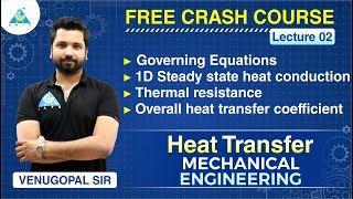 Lecture #02 | Governing Equations | 1D Steady state heat.. | Heat Transfer | ME | Free Crash Course