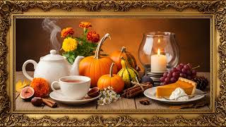 Autumn Still Life with Pumpkins & Tea | Cozy 4K Frame TV Art. screenshot 1