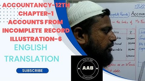 ACCOUNTANCY 12-TH CHAPTER -1(ACCOUNTS FROM INCOMPLETE RECORDS). ILLUSTRATION -6