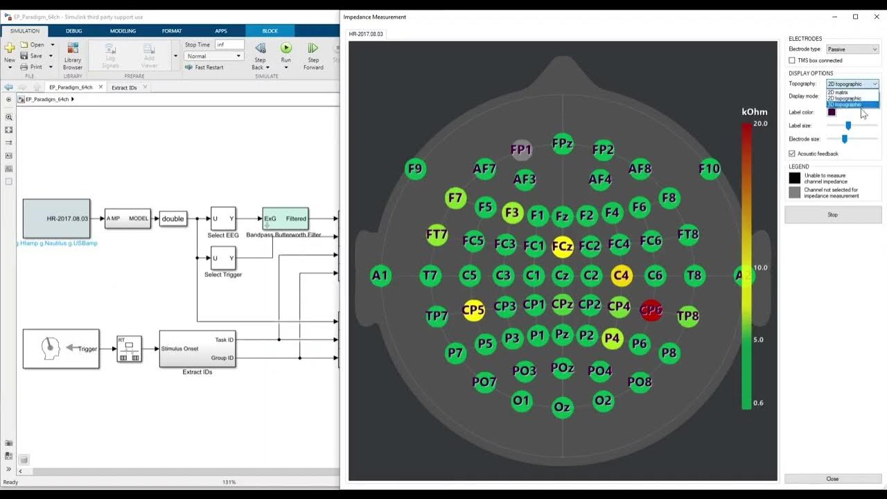 Impedance Check of the EEG electrodes with g.HIsys YouTube