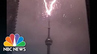 Watch: Video shows lightning apparently striking Toronto's CN Tower