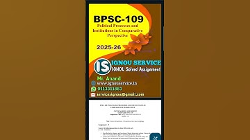BPSC-109 Solved Assignment English Medium 2025-26 #ignou #ignousolvedassignment #ignouassignment