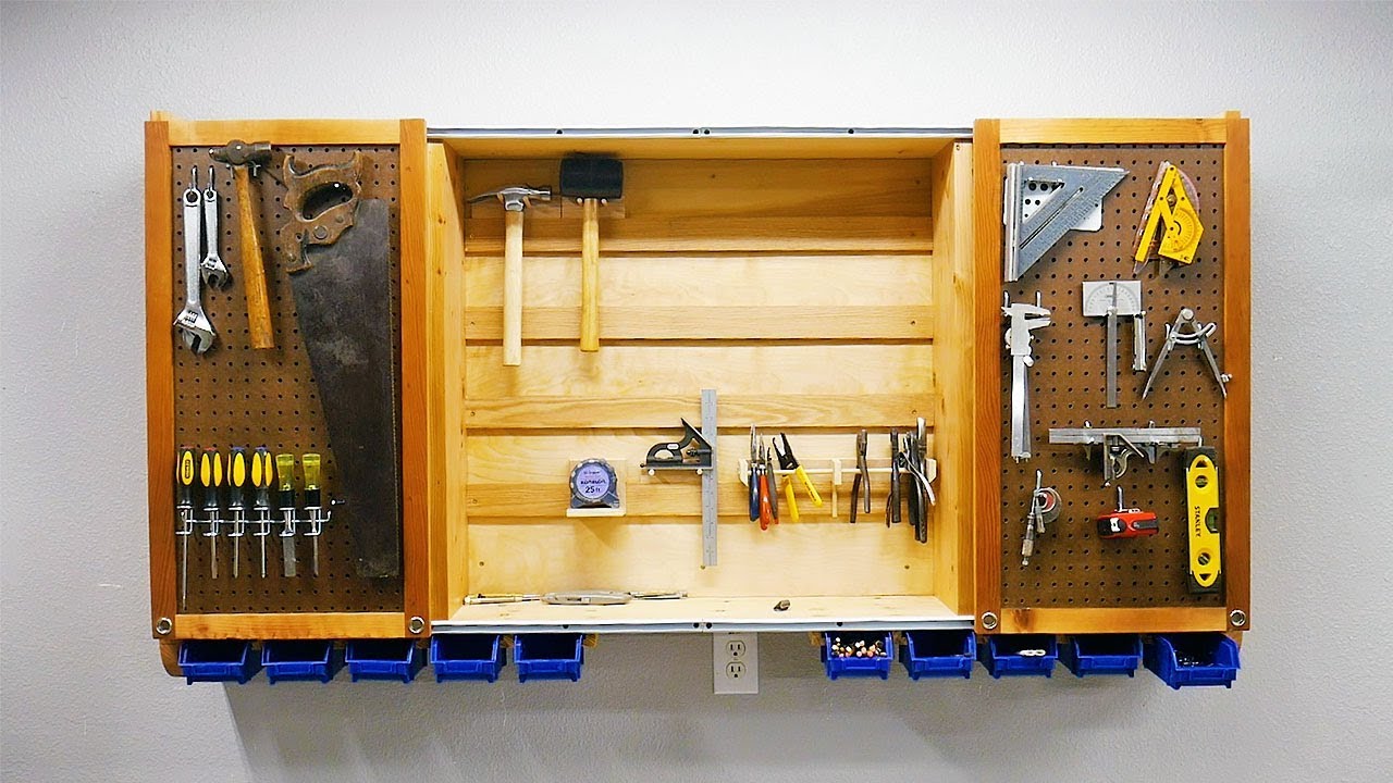 Навесной раздвижной шкаф для инструмента